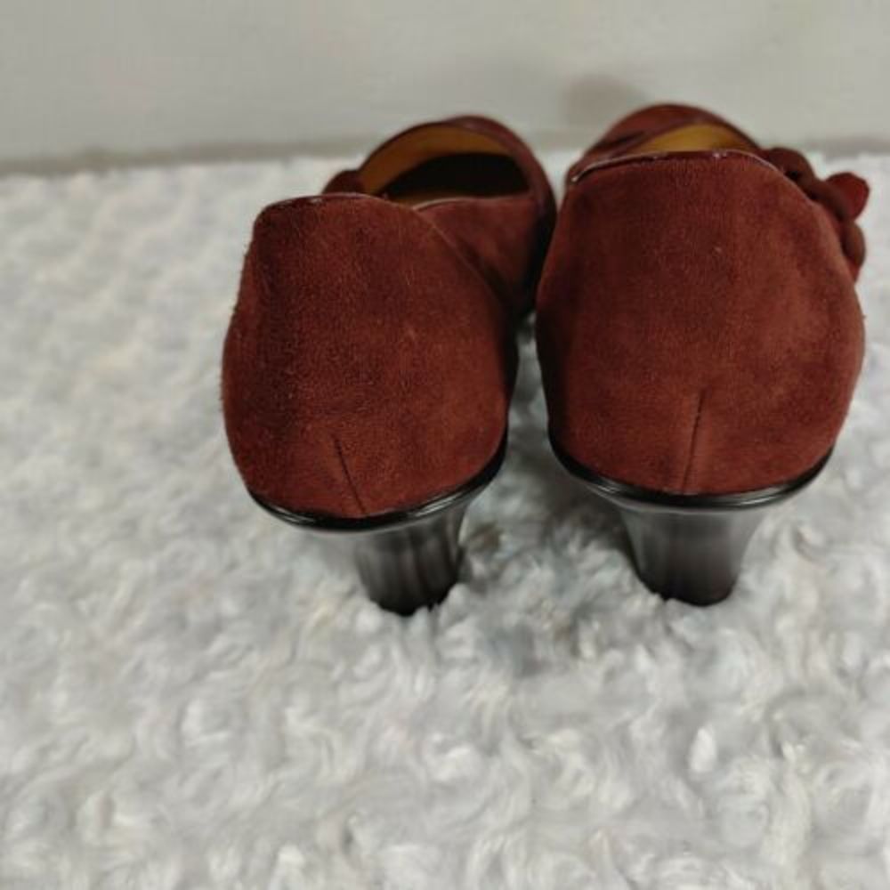 SOFTSPOTS  red Suede Mary Jane Pumps Posey 9.5 - Picture 5 of 7